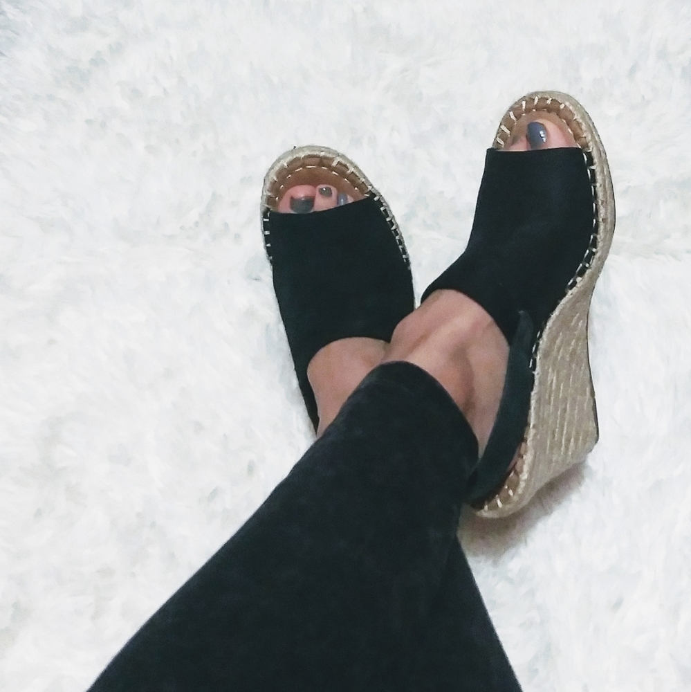 2×$40 TOMS Monica Suede Rope wedge Sandals - Picture 3 of 9